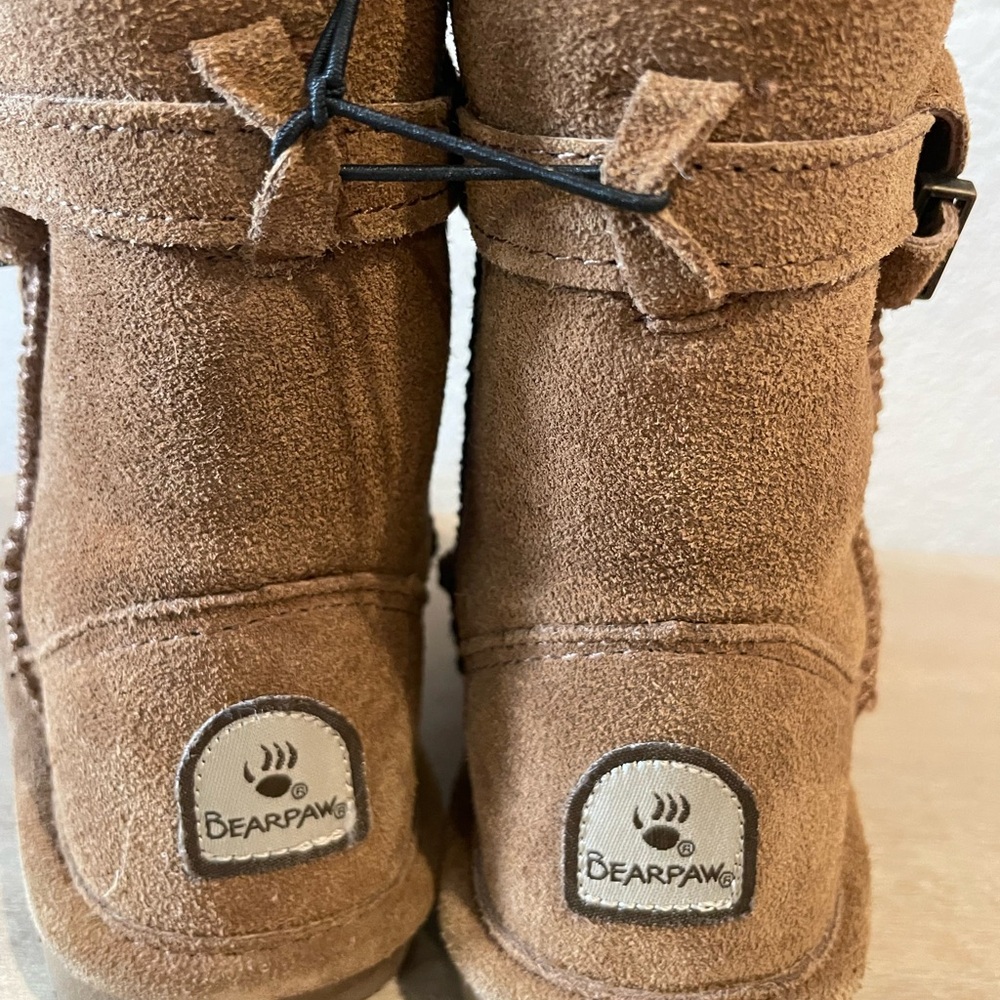 BearPaw Tan Suede Buckle Boots - Picture 4 of 6